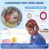 imageiClever Auraa Active Noise Cancelling Headphones for Kids LED Light Up Bluetooth 60 Safe Volume 80dBA 47H Play TimeFast ChargingKids Headphones Wireless with Mic AUX Cord for Travel iPadPurpleSliver