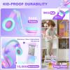 imageiClever Auraa Active Noise Cancelling Headphones for Kids LED Light Up Bluetooth 60 Safe Volume 80dBA 47H Play TimeFast ChargingKids Headphones Wireless with Mic AUX Cord for Travel iPadPurpleLight Purple