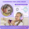 imageiClever Auraa Active Noise Cancelling Headphones for Kids LED Light Up Bluetooth 60 Safe Volume 80dBA 47H Play TimeFast ChargingKids Headphones Wireless with Mic AUX Cord for Travel iPadPurpleLight Purple
