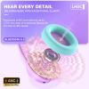 imageiClever Auraa Active Noise Cancelling Headphones for Kids LED Light Up Bluetooth 60 Safe Volume 80dBA 47H Play TimeFast ChargingKids Headphones Wireless with Mic AUX Cord for Travel iPadPurpleLight Purple