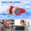 imageiClever Auraa Active Noise Cancelling Headphones for Kids LED Light Up Bluetooth 60 Safe Volume 80dBA 47H Play TimeFast ChargingKids Headphones Wireless with Mic AUX Cord for Travel iPadPurpleSliver