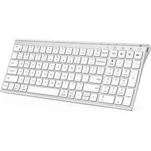 imageiClever BK10 SE Bluetooth Keyboard for Mac MultiDevice Slim Wireless Keyboard with Numeric Keypad Standard FullSize Keys USBC Rechargeable Compatible with iPad Windows iOS Android
