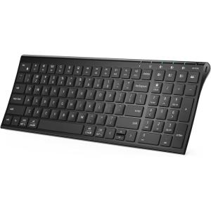 imageiClever BK10 SE Bluetooth Keyboard for Mac MultiDevice Wireless Keyboard with Numeric Keypad Standard Full Size Keys USBC Rechargeable Compatible with Windows macOS iPadOS Android Black
