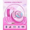 image:imageiClever C371 Kids Headphones with Cord 85dBA Safe Sound OverEar Foldable Headphones for Kids 35mm Jack Boys Girls Toddlers Headphones for School Travel Chromebook Tablet iPad Powder BlueMacaron Pink