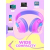 image:imageiClever C371 Kids Headphones with Cord 85dBA Safe Sound OverEar Foldable Headphones for Kids 35mm Jack Boys Girls Toddlers Headphones for School Travel Chromebook Tablet iPad Powder BluePink Glitter