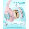 image:imageiClever C371 Kids Headphones with Cord 85dBA Safe Sound OverEar Foldable Headphones for Kids 35mm Jack Boys Girls Toddlers Headphones for School Travel Chromebook Tablet iPad Powder BlueCloud Pink