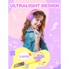 image:imageiClever C371 Kids Headphones with Cord 85dBA Safe Sound OverEar Foldable Headphones for Kids 35mm Jack Boys Girls Toddlers Headphones for School Travel Chromebook Tablet iPad Powder BluePink Glitter