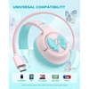 image:imageiClever C371 Kids Headphones with Cord 85dBA Safe Sound OverEar Foldable Headphones for Kids 35mm Jack Boys Girls Toddlers Headphones for School Travel Chromebook Tablet iPad Powder BlueCloud Pink