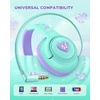image:imageiClever C371 Kids Headphones with Cord 85dBA Safe Sound OverEar Foldable Headphones for Kids 35mm Jack Boys Girls Toddlers Headphones for School Travel Chromebook Tablet iPad Powder BlueCream Green