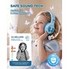 image:imageiClever C371 Kids Headphones with Cord 85dBA Safe Sound OverEar Foldable Headphones for Kids 35mm Jack Boys Girls Toddlers Headphones for School Travel Chromebook Tablet iPad Powder BlueBlue Powder