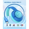 image:imageiClever C371 Kids Headphones with Cord 85dBA Safe Sound OverEar Foldable Headphones for Kids 35mm Jack Boys Girls Toddlers Headphones for School Travel Chromebook Tablet iPad Powder BlueOcean Blue