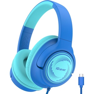image:imageiClever C371 Kids Headphones with Cord 85dBA Safe Sound OverEar Foldable Headphones for Kids 35mm Jack Boys Girls Toddlers Headphones for School Travel Chromebook Tablet iPad Powder BlueOcean Blue