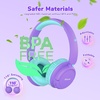 image:imageiClever BTH22 Kids Bluetooth Headphones 60H Play Time 7485 dBA Safe Volume Bluetooth 54 USB C Over Ear Kids Headphones Wireless with Mic AUX Cord for iPadTabletTravelSchool MagentaAPurple