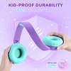 image:imageiClever BTH22 Kids Bluetooth Headphones 60H Play Time 7485 dBA Safe Volume Bluetooth 54 USB C Over Ear Kids Headphones Wireless with Mic AUX Cord for iPadTabletTravelSchool MagentaAPurple