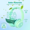 image:imageiClever BTH22 Kids Bluetooth Headphones 60H Play Time 7485 dBA Safe Volume Bluetooth 54 USB C Over Ear Kids Headphones Wireless with Mic AUX Cord for iPadTabletTravelSchool MagentaLight Green