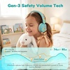 image:imageiClever BTH22 Kids Bluetooth Headphones 60H Play Time 7485 dBA Safe Volume Bluetooth 54 USB C Over Ear Kids Headphones Wireless with Mic AUX Cord for iPadTabletTravelSchool MagentaGreen