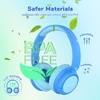 image:imageiClever BTH22 Kids Bluetooth Headphones 60H Play Time 7485 dBA Safe Volume Bluetooth 54 USB C Over Ear Kids Headphones Wireless with Mic AUX Cord for iPadTabletTravelSchool MagentaABlue