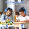 image:imageiClever BTH22 Kids Bluetooth Headphones 60H Play Time 7485 dBA Safe Volume Bluetooth 54 USB C Over Ear Kids Headphones Wireless with Mic AUX Cord for iPadTabletTravelSchool MagentaABlue