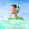 image:imageiClever BTH22 Kids Bluetooth Headphones 60H Play Time 7485 dBA Safe Volume Bluetooth 54 USB C Over Ear Kids Headphones Wireless with Mic AUX Cord for iPadTabletTravelSchool MagentaLight Green