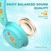 image:imageiClever BTH22 Kids Bluetooth Headphones 60H Play Time 7485 dBA Safe Volume Bluetooth 54 USB C Over Ear Kids Headphones Wireless with Mic AUX Cord for iPadTabletTravelSchool MagentaGreen