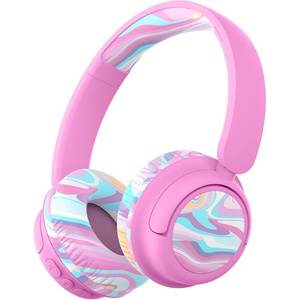 image:imageiClever BTH22 Kids Bluetooth Headphones 60H Play Time 7485 dBA Safe Volume Bluetooth 54 USB C Over Ear Kids Headphones Wireless with Mic AUX Cord for iPadTabletTravelSchool MagentaPinkStripe